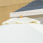 Outsunny garden umbrella with double roof, in bamboo wood and polyester, Ã˜325x250 cm, beige - Borgè