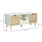 Modern Moder Mobile Max 50 "in chipboard with drawers, open shelves and lockers, 110x40x50 cm, white and wood color - Borgè