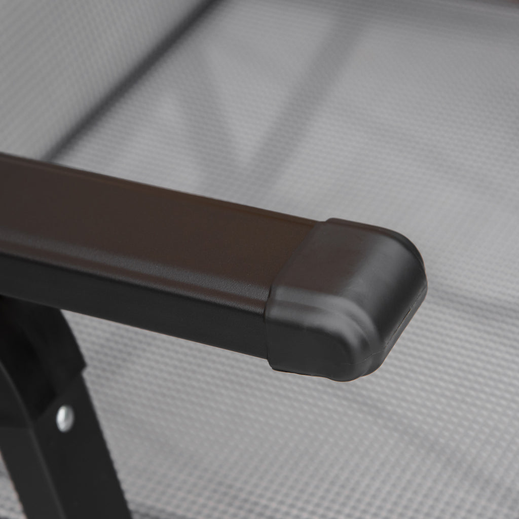 Outsunny Garden Chair Zero Garden Folding Gravity and reclining at 9 levels with lumbar cushion, gray - Borgè