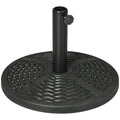 Round Garden Umbrella Base Rattan Effect Ø45cm Weight 9.5kg, Black - Borge' Group Limited