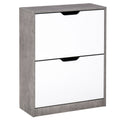 Mobile Mobile SCANDIER WITH 2 ATHI for 8 pairs of shoes, Modern Grey and White Furniture, 62.5x24x81cm - Borgè