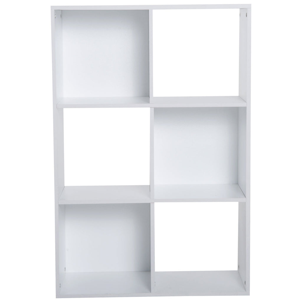 Homond bookcase with 6 white cubic compartments 91.5x29.5x61.5cm - Borgè