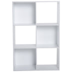 Homond bookcase with 6 white cubic compartments 91.5x29.5x61.5cm - Borgè