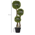 Plan of 3 -ball artificial bosso with vase included and reinforced background, height 90 cm - Borgè