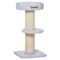 Cat Scratching Post with Bed, Plush Cover and Sisal Pole, 45x45x91cm, Blue - Borge' Group Limited