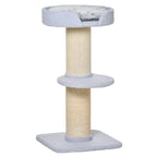 Cat Scratching Post with Bed, Plush Cover and Sisal Pole, 45x45x91cm, Blue - Borge' Group Limited