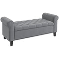 Homcom Bed Bed in Speed Fabrics With Storing And Armippers, 126x48.5x57 cm, Gray - Borgè