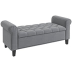 Homcom Bed Bed in Speed Fabrics With Storing And Armippers, 126x48.5x57 cm, Gray - Borgè