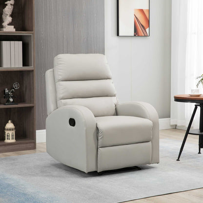 Relaxable relaxation armchair with padded seat and home and office footrests, 80x91x102 cm, Grey - Borgè