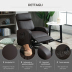 Campaign Relax Massive with 8 modes and 5 intensity, reclining armchair with footrests and remote control - brown - Borgè