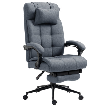 Vadgetto Retlinable Ergonomic Office Chair, High Back Directional Chair, Office Armchair With Puogatesta and Removable footrest, 66x70x116-124cm, Grey - Borgè