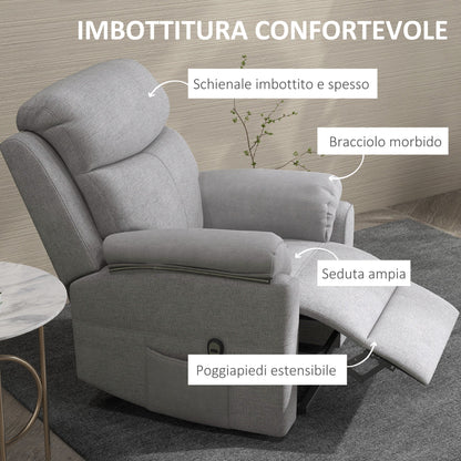 Grey Reclinable Lifting Armchair with footrests and massage points| 83x89x102 cm - Borgè