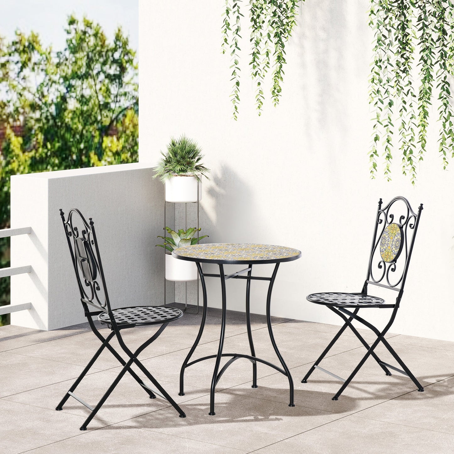 MAIOLICA | 3 Pcs Balcony Table and Chairs Set