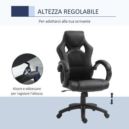 Gaming style office chair, black - Borgè