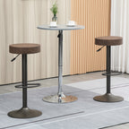 Set 2 swivel bar stools with residential footrests and height, 35x36x64-85cm, brown - Borgè