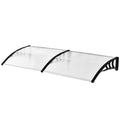 Outdoor Canopy Shelter 195x75cm in Polycarbonate and Aluminum for Balcony Windows and Doors, Transparent - Borge' Group Limited
