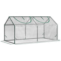 Mini Garden Greenhouse with 2 Roller Windows and Anti-UV PVC Cover, 120x60x60cm, Transparent - Borge' Group Limited