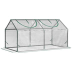 Outsunny mini garden greenhouse with 2 roller shutters and anti-UV PVC coverage, 119x60x60cm, transparent - Borgè