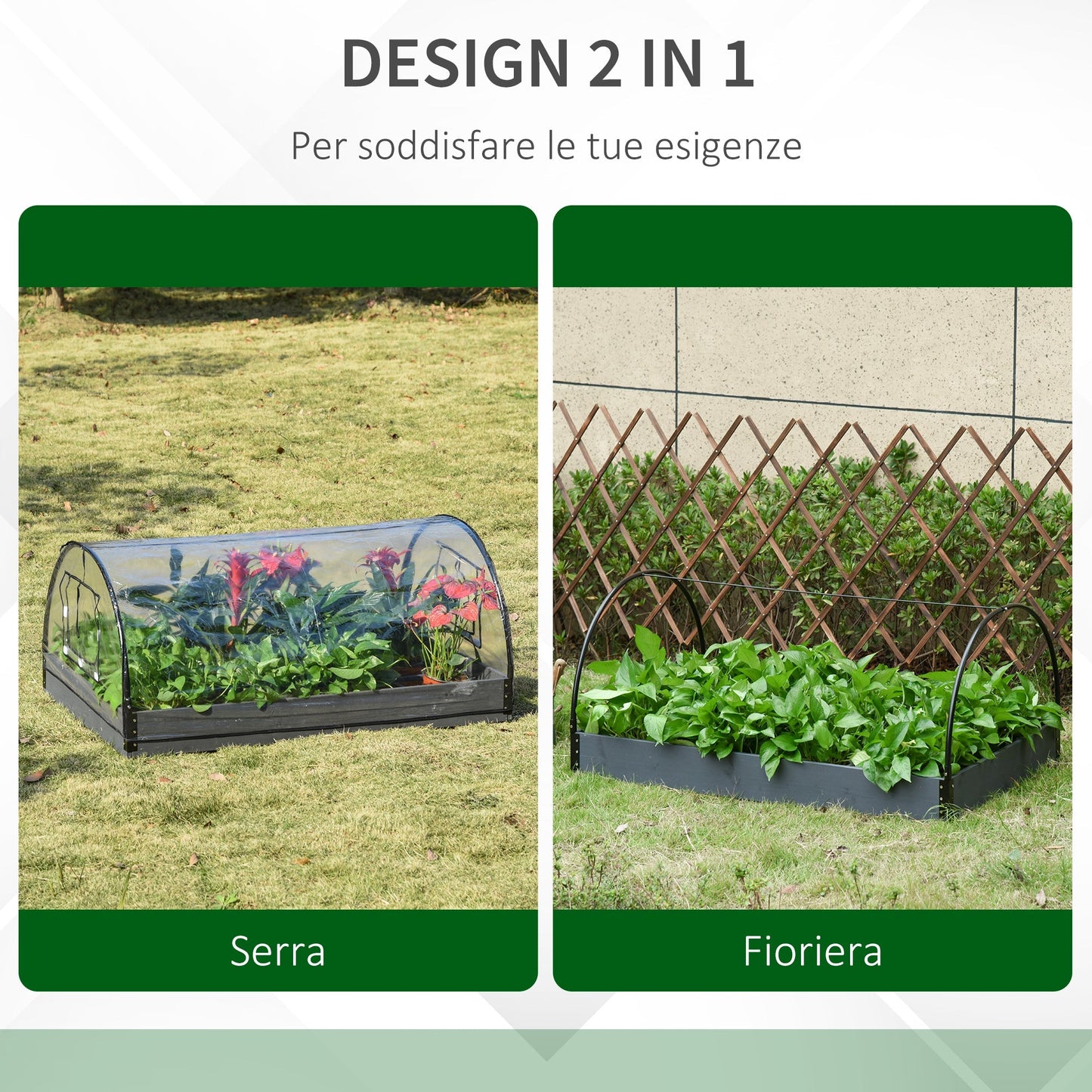 Outsunny Mini Greenhouse Garden or Balcony for Plants and Flowers with Transparent PVC Cover and Planter, 120x79x53cm