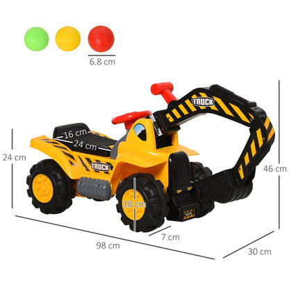 toy escaper for children (max. 30 kg) with mobile arm, basket and colored balls, yellow and black - Borgè