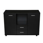 Vadetto bruttle carrier for the office with 360 ° wheels in black wood - Borgè