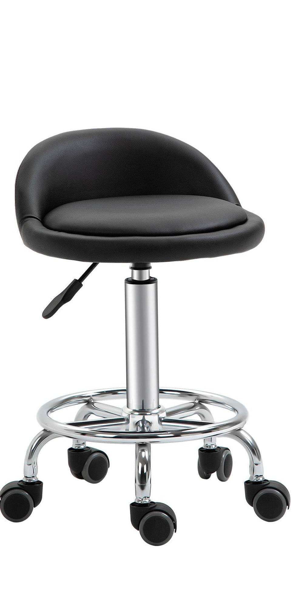 Beauty Stool with Wheels, Adjustable Height, and Comfortable Coating | 38x38x57-72cm