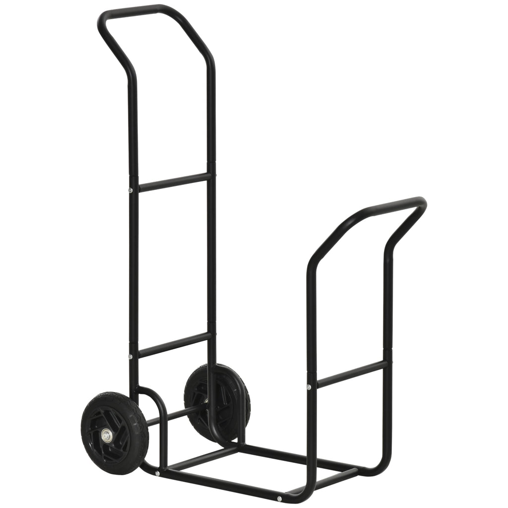 Outsunny steel portal cart with 2 wheels for interior and outdoor, 77x42x105cm, black - Borgè