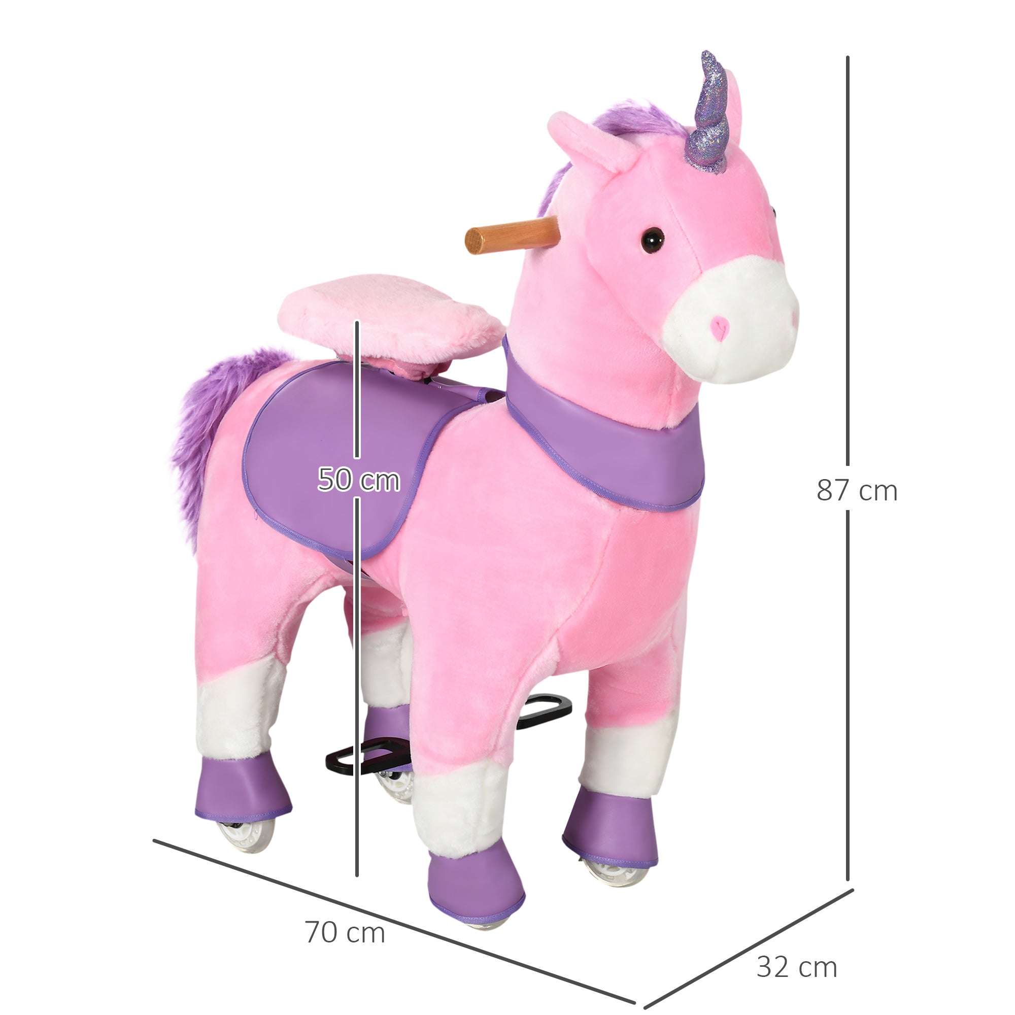 Pink Unicorn with wheels | 3-6 Years - Borgè