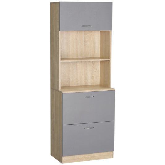 Modern Below For Kitchen With 2 drawers and locker, wooden map 60x38x168cm, Grey