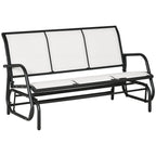 3-Seater Garden Swing Bench in Metal and Breathable Mesh Fabric, 147x70x85cm, Beige - Borge' Group Limited