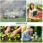 Outsunny mini garden greenhouse with 2 roller shutters and anti-UV PVC coverage, 119x60x60cm, transparent - Borgè