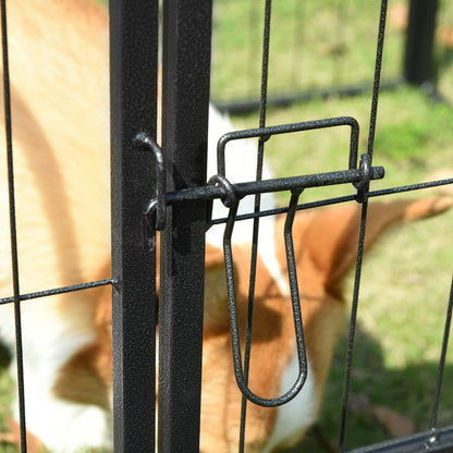 PAWHUT Modular Fence Puppies Dogs For Dogs from Interior and Outdoor Metal and Steel 8 Panels 79x79cm - Borgè