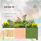 Foldable Outdoor Wooden Planter with Drainage Base, 70x30x25cm - Borge' Group Limited