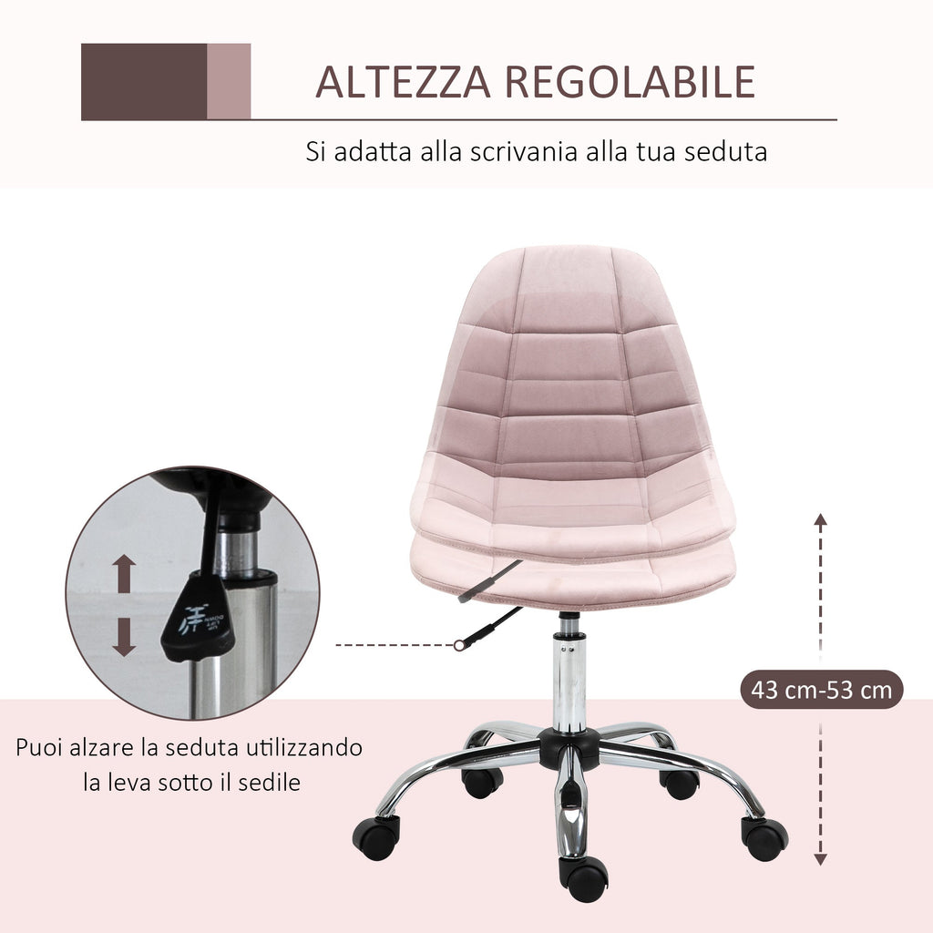 WINTERS | Pink Swivel Chair for Bedroom or Office - Ergonomic Chair - Borgè