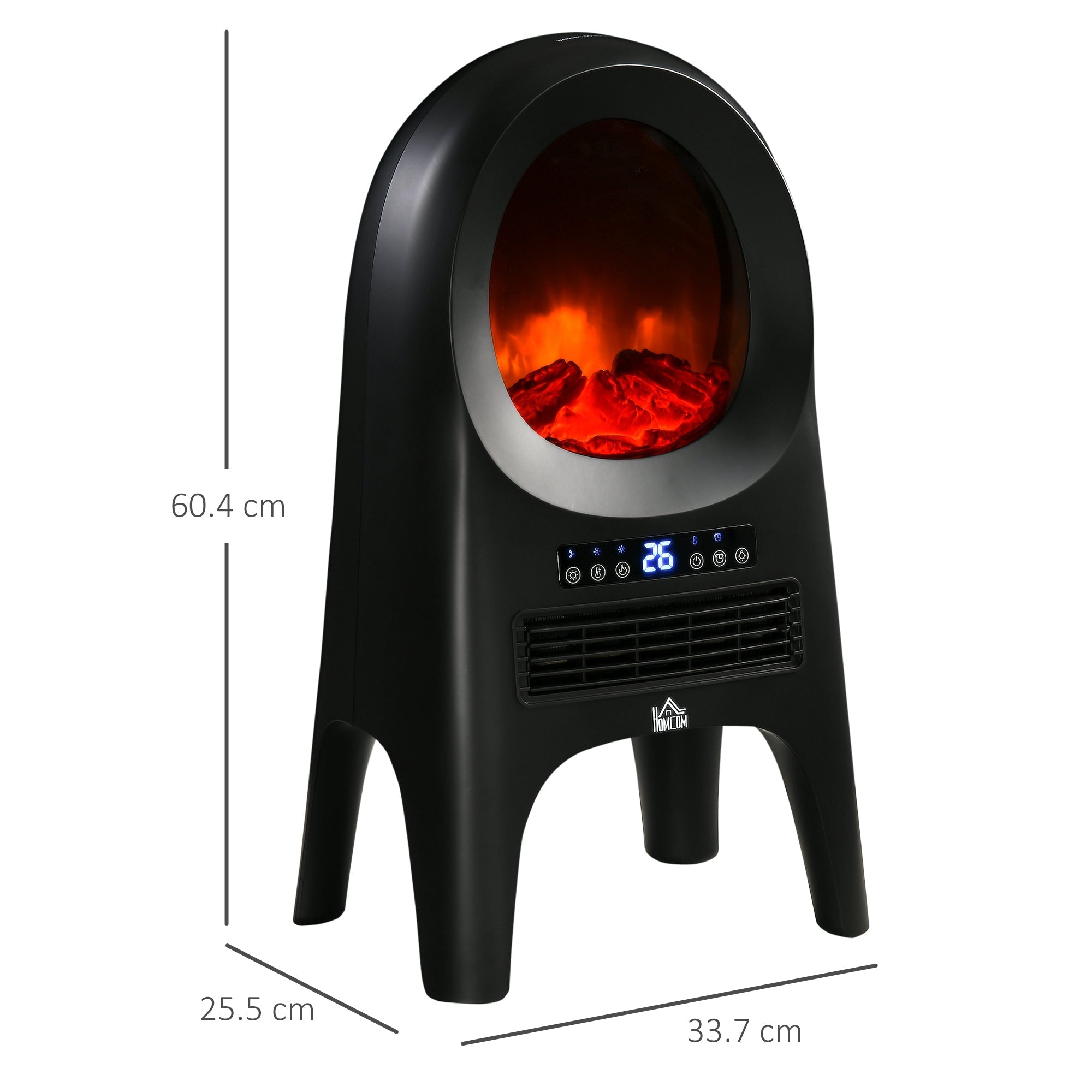 thermovestor with 3 heating modes with 3 adjustable temperatures, 33.7x25.5x60.4 cm, black - Borgè