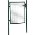 Garden gate in steel with lock and 3 keys, 97x150cm, green - Borge' Group Limited