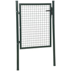Garden gate in steel with lock and 3 keys, 97x150cm, green - Borge' Group Limited