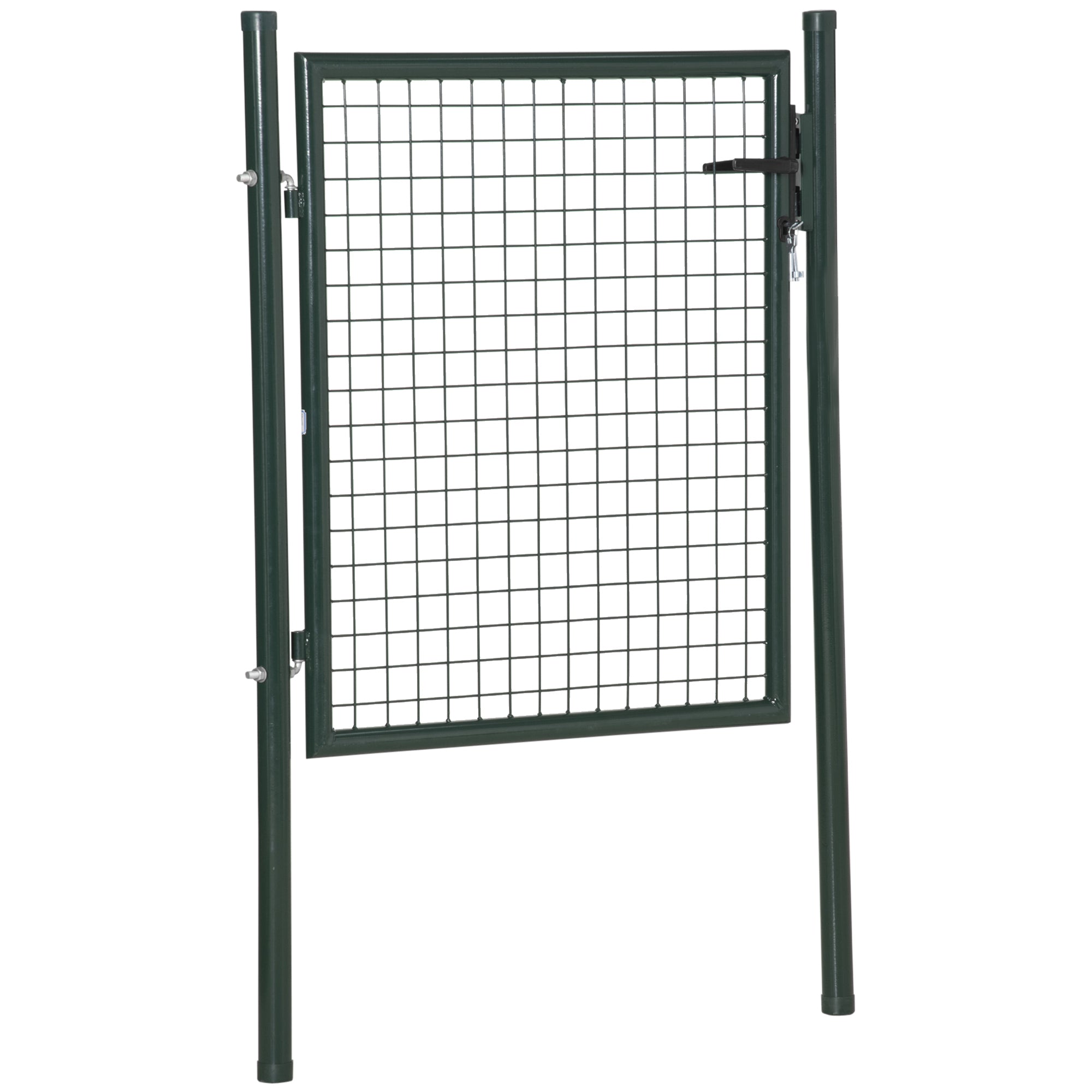 Garden gate in steel with lock and 3 keys, 97x150cm, green - Borge' Group Limited