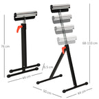 Homcom roller stand at adjustable metal height, folding design and space-saving, 44x50x68-110 cm - Borgè