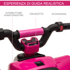 quad for electric children with 6V rechargeable battery, speed 2.8-4.6km/h, age 18-36 months, 72x40x45.5cm, pink - Borgè