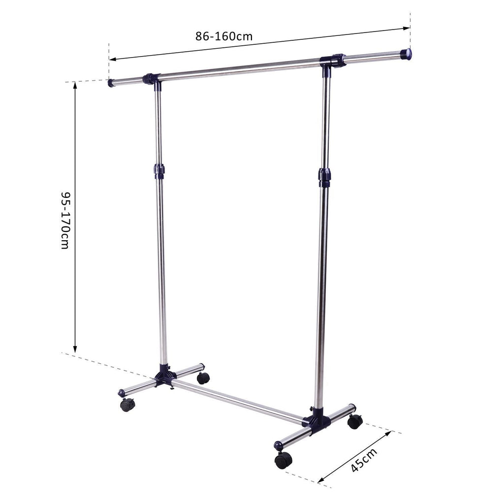 spreader hanger in adjustable width and height with stainless steel wheels 160 x 170cm - Borgè