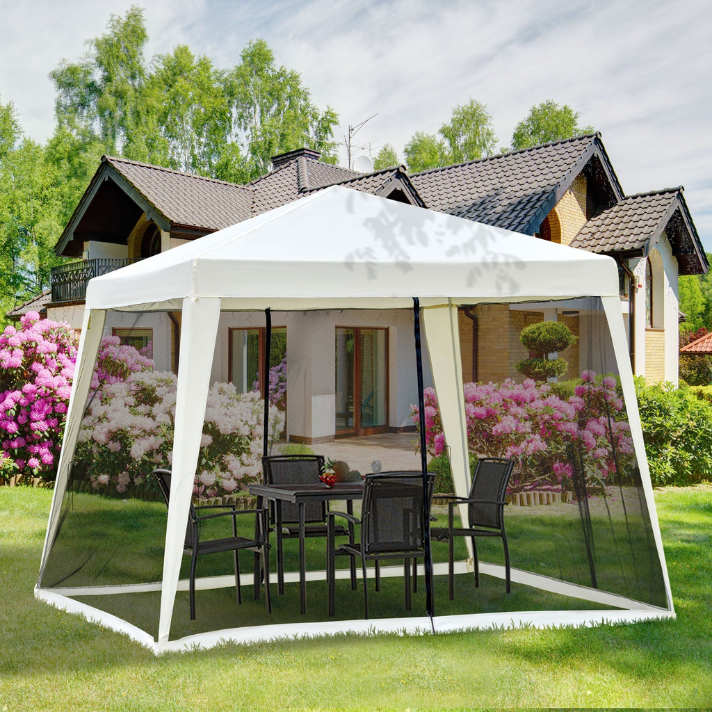 Waterproof Gazebo with Mosquito Nets Outdoor Garden Tent Polyester 3 x 3 x 2.45 m Beige - Borge' Group Limited