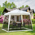 Waterproof Gazebo with Mosquito Nets Outdoor Garden Tent Polyester 3 x 3 x 2.45 m Beige - Borge' Group Limited