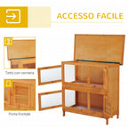 Double-Decker Rabbit Cage, Outdoor Rabbit Hutch Made of Fir Wood, 90x45x90 cm, Wood and Green - Borge' Group Limited