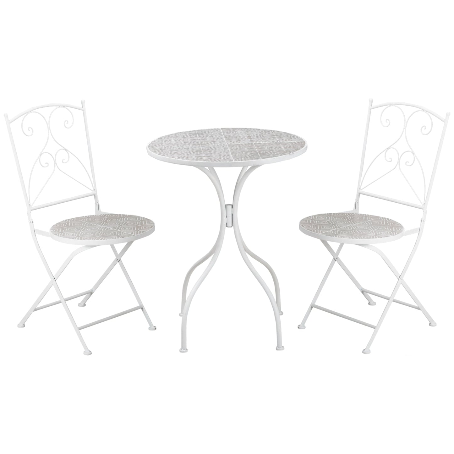 BIANCO | 3Pcs Garden Table and Chairs Set - Borgè