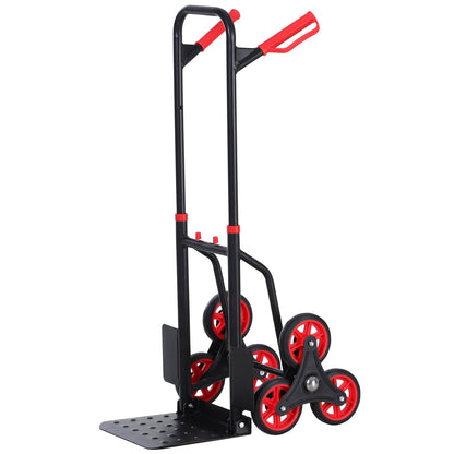 Durhand Trolley heavy loading lugs folding metal with 6 wheels for maximum loading stairs 150kg - Borgè