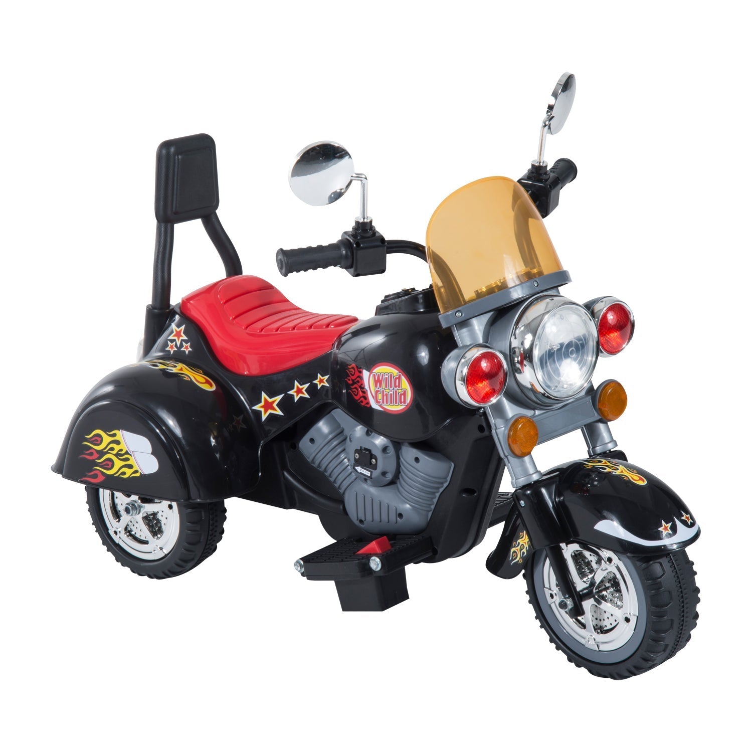 electric motorcycle for children with 3 6v wheels, black - Borgè