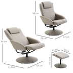 Homcom Relaxable relaxation armchair with gray faux leather footrests - Borgè