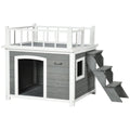 PAWHUT CASETTE FOR DOG WITH THE SCALETTA terrace and window 121x77x78cm Light Grey - Borgè