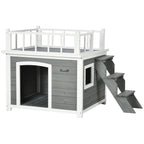 PAWHUT CASETTE FOR DOG WITH THE SCALETTA terrace and window 121x77x78cm Light Grey - Borgè
